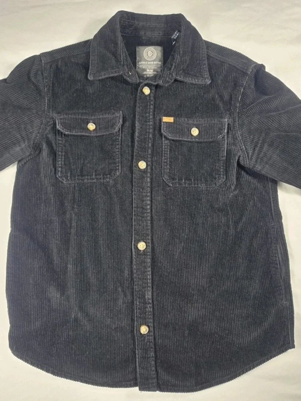 Buffalo David Bitton Jeremias Corduroy Button Shacket Black Men's Size M NWOT